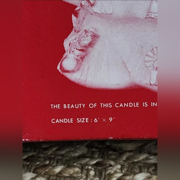 Vintage Christmas Tree Candle White Gold Santa Smownan Star Gift Stocking 9" New - Picture 4 of 7